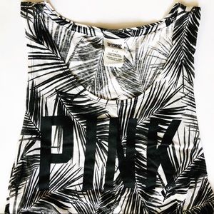 PINK Cropped Palm Print T-Shirt